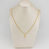 Set Cadena y Dije Figaro + Cruz 1.4gr / 19 3/4 in / 1.25mm Oro Amarillo 18K $