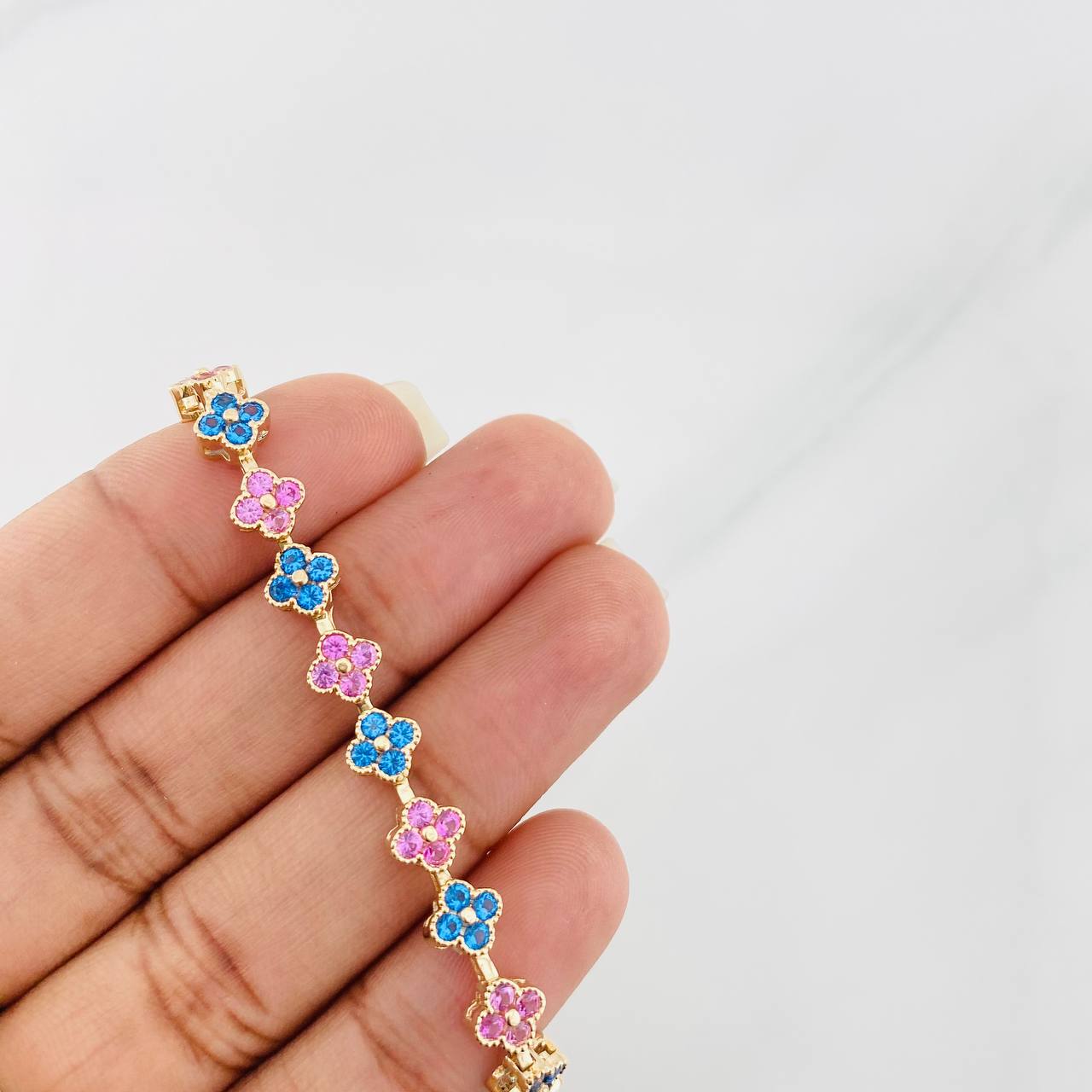 Bracelet Flores 11g / 6 3/4 in / 6mm Yellow Gold 18K