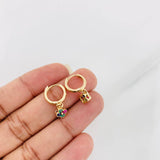Hoop Earrings Flowers 2.2g / 3/4 in 18K Yellow Gold