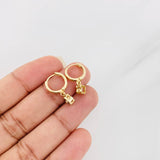 Hoop Earrings Flowers 2.1g / 3/4 in Yellow Gold 18K