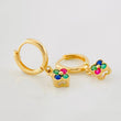 Hoop Earrings Flowers 2.2g / 3/4 in 18K Yellow Gold