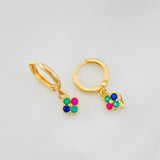 Hoop Earrings Flowers 2.2g / 3/4 in 18K Yellow Gold