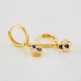 Hoop Earrings Flowers 2.1g / 3/4 in Yellow Gold 18K