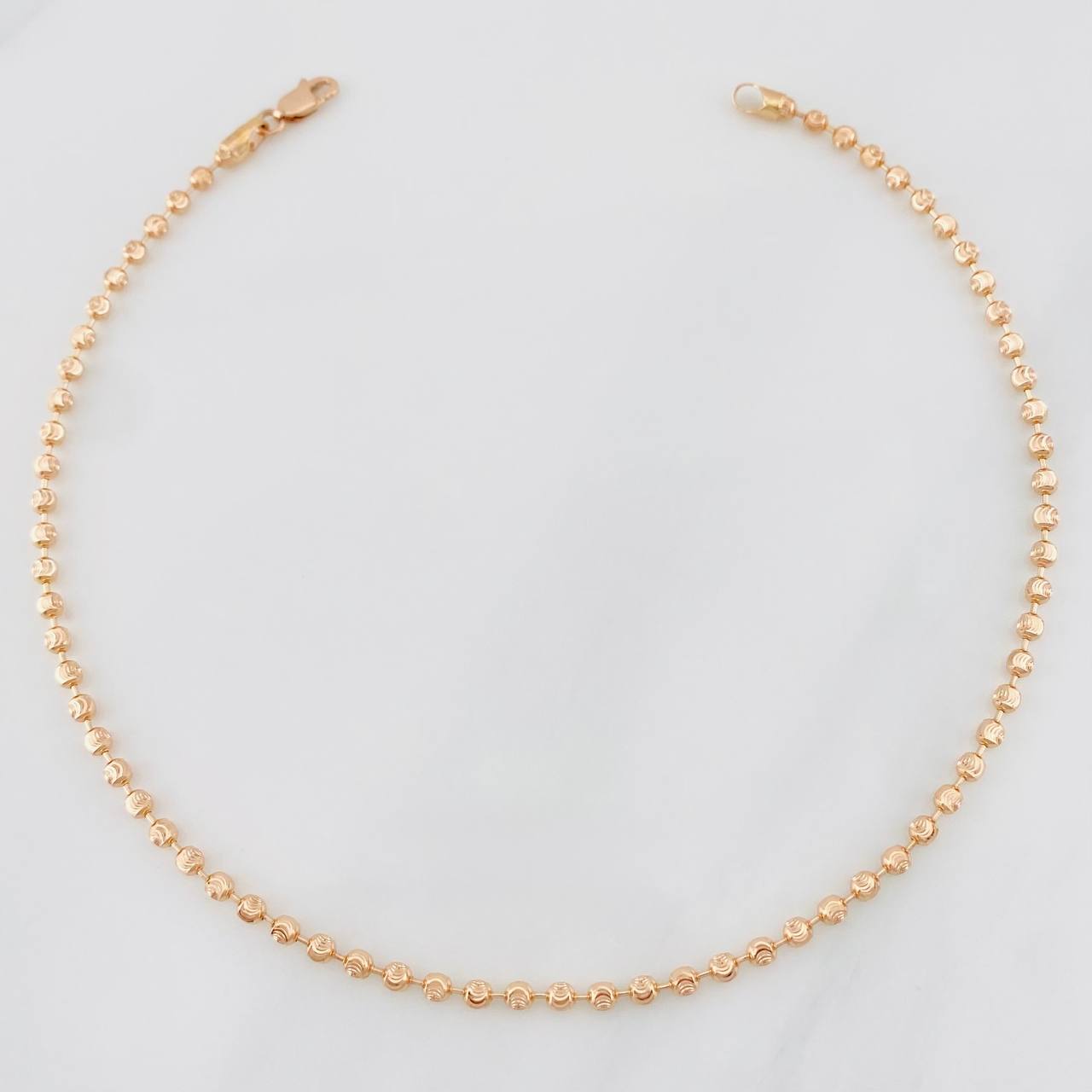 Tobillera Militar Media Luna 4.75g / 10 1/4 in / 2.4mm Oro Rosa 18K