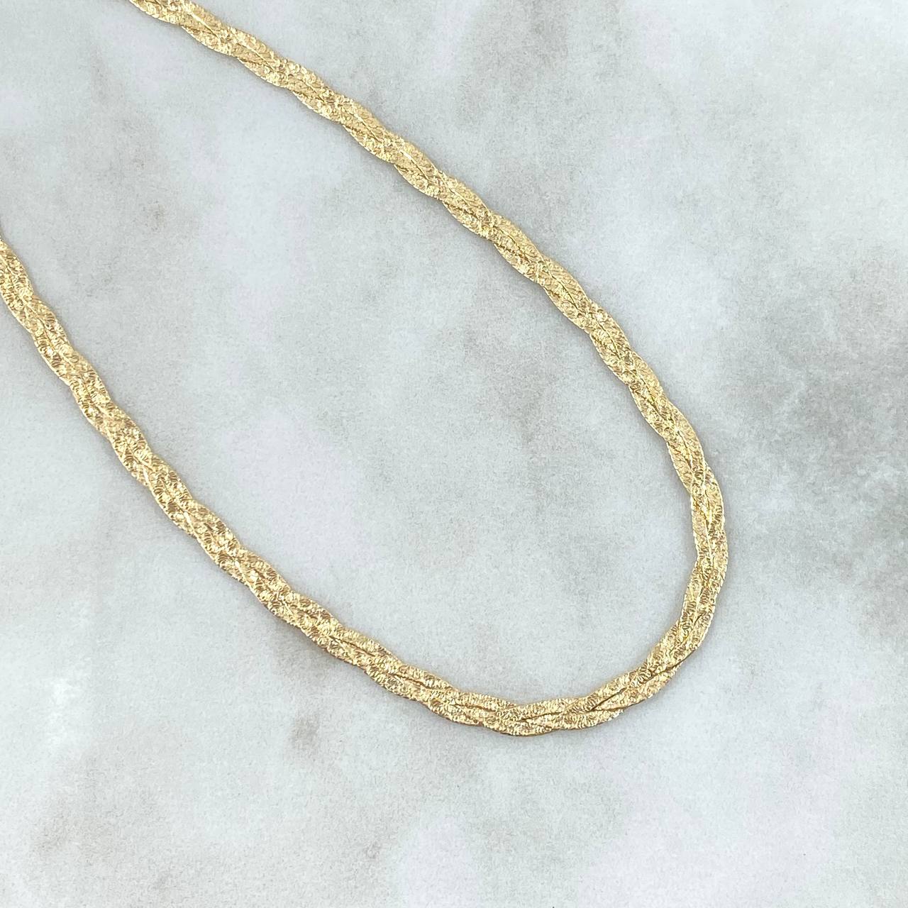 Herringbone Chain Braided 5.85gr / 40cm / 3.5mm Double Sided Yellow Gold +4 ©