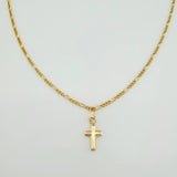 Set Cadena y Dije Figaro + Cruz 1.7gr / 19 3/4 in / 1.25mm Oro Amarillo 18K $
