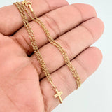 Set Cadena y Dije Figaro + Cruz 1.7gr / 19 3/4 in / 1.25mm Oro Amarillo 18K $