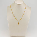 Set Cadena y Dije Figaro + Cruz 1.7gr / 19 3/4 in / 1.25mm Oro Amarillo 18K $