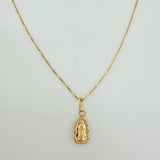 Set Chain and Pendant Venetian + Virgin of Guadalupe 1.35g / 19 3/4 in / 0.44mm Yellow Gold 18K $