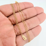 Set Cadena y Dije Figaro + Virgen Guadalupe 1.7gr / 19 3/4 in / 1.37mm Oro Amarillo 18K $
