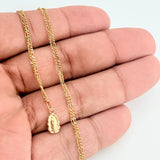 Set Cadena y Dije Figaro + Virgen Guadalupe 1.4gr / 19 3/4 in / 1.22mm Oro Amarillo 18K $