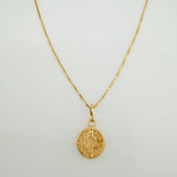 Venetian Chain Set + Saint Benedict Pendant / 1.35g / 18 in Yellow Gold 18K