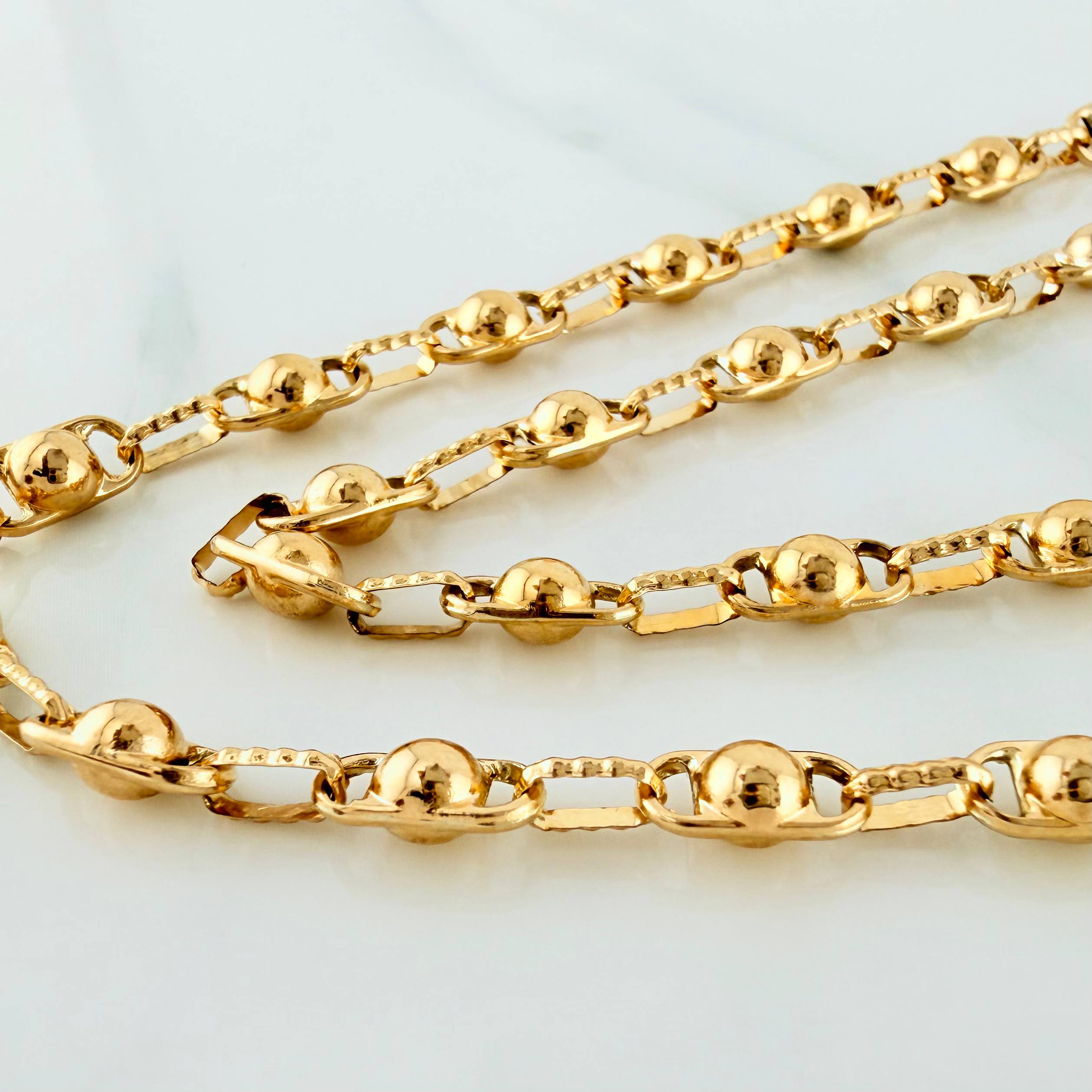 Cadena Rustica Burbujas 15.2 g / 24 3/4 in / 4.5 mm Oro Amarillo 18K