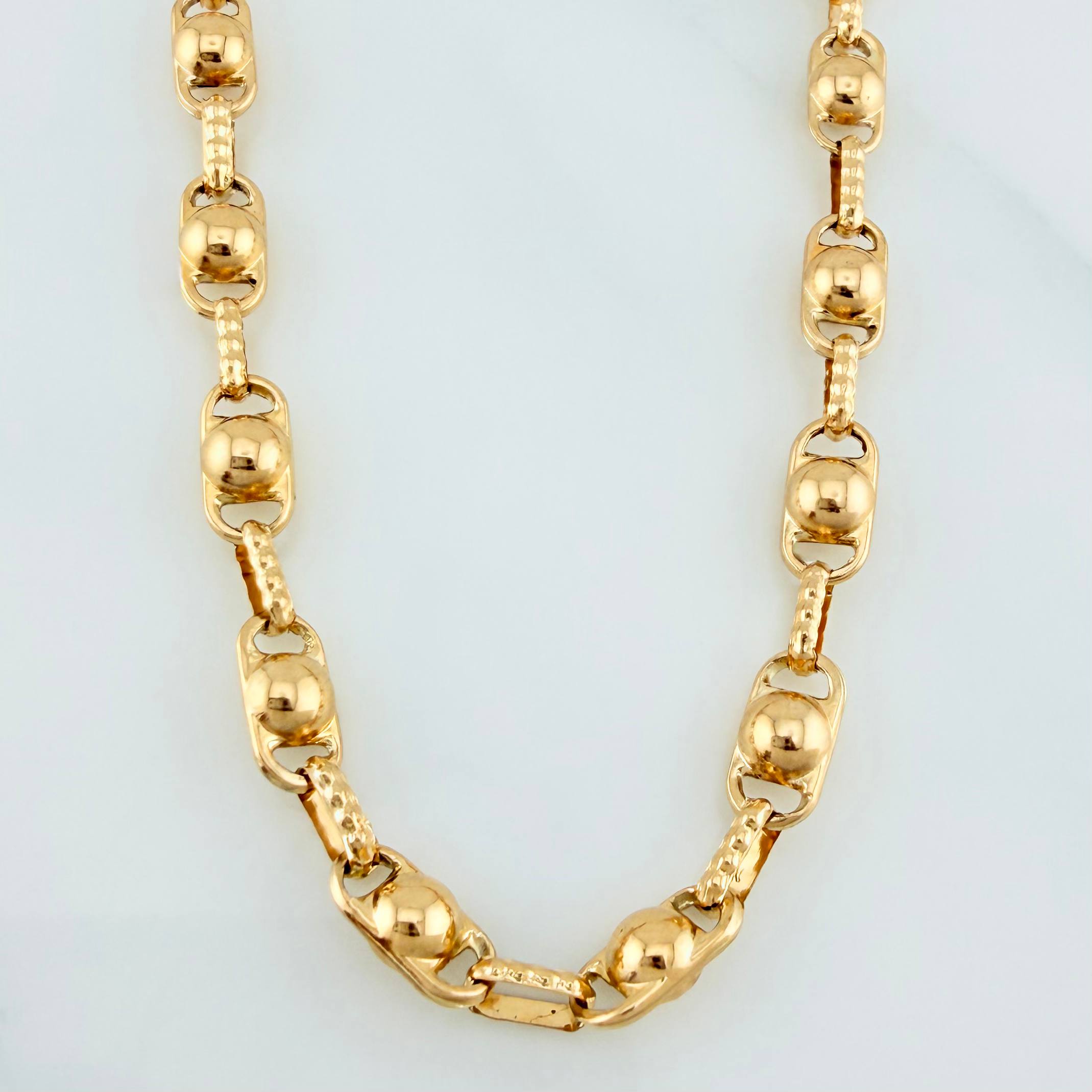 Cadena Rustica Burbujas 15.2 g / 24 3/4 in / 4.5 mm Oro Amarillo 18K