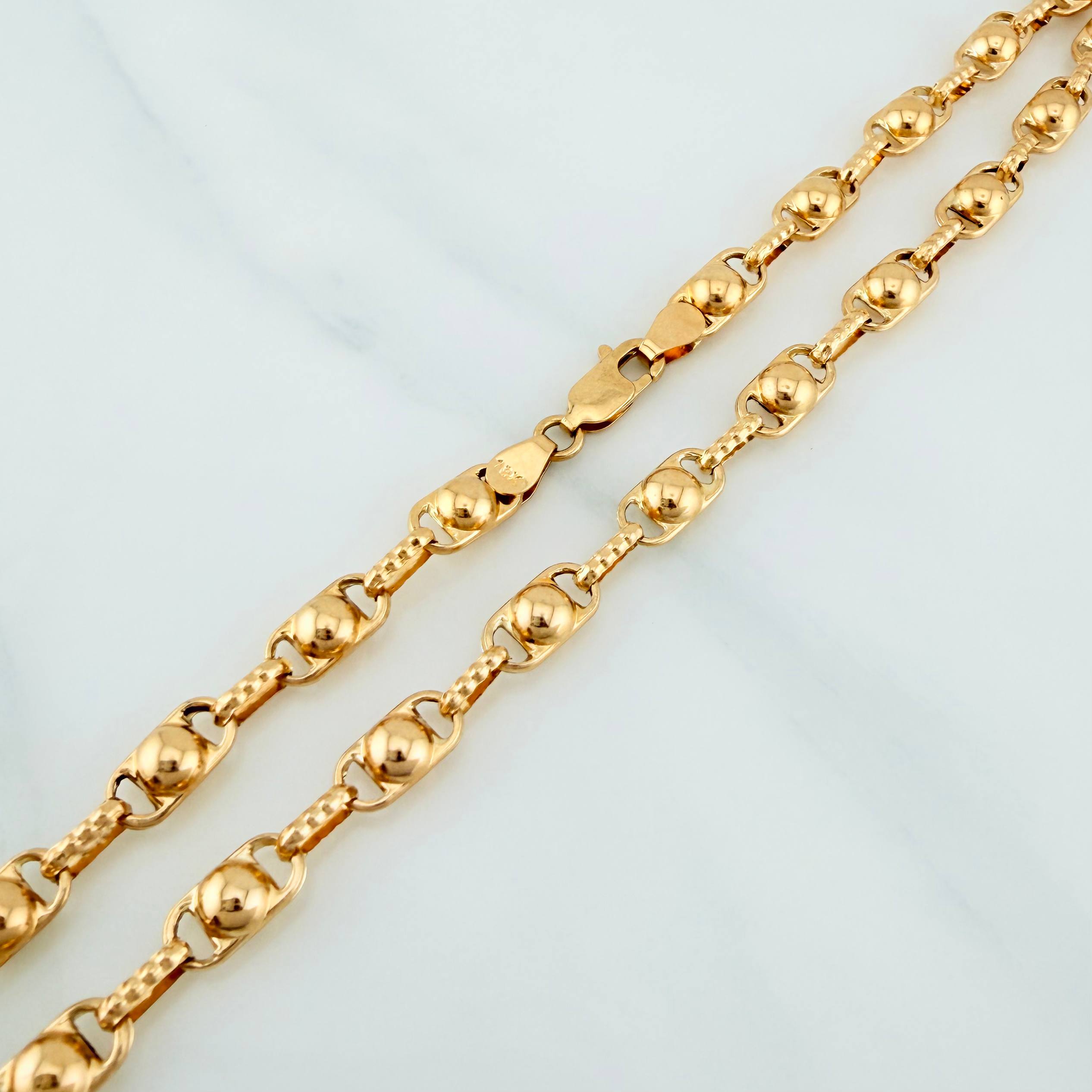Cadena Rustica Burbujas 15.2 g / 24 3/4 in / 4.5 mm Oro Amarillo 18K