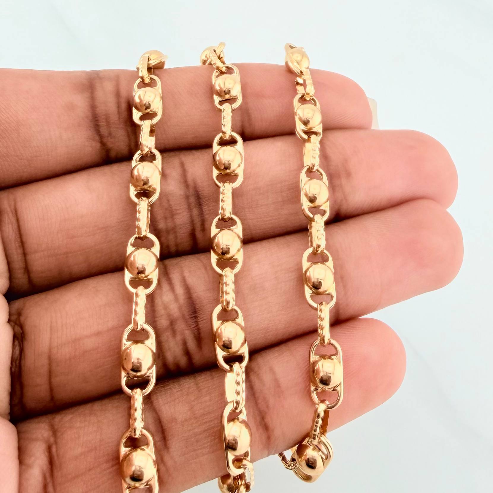 Cadena Rustica Burbujas 15.2 g / 24 3/4 in / 4.5 mm Oro Amarillo 18K