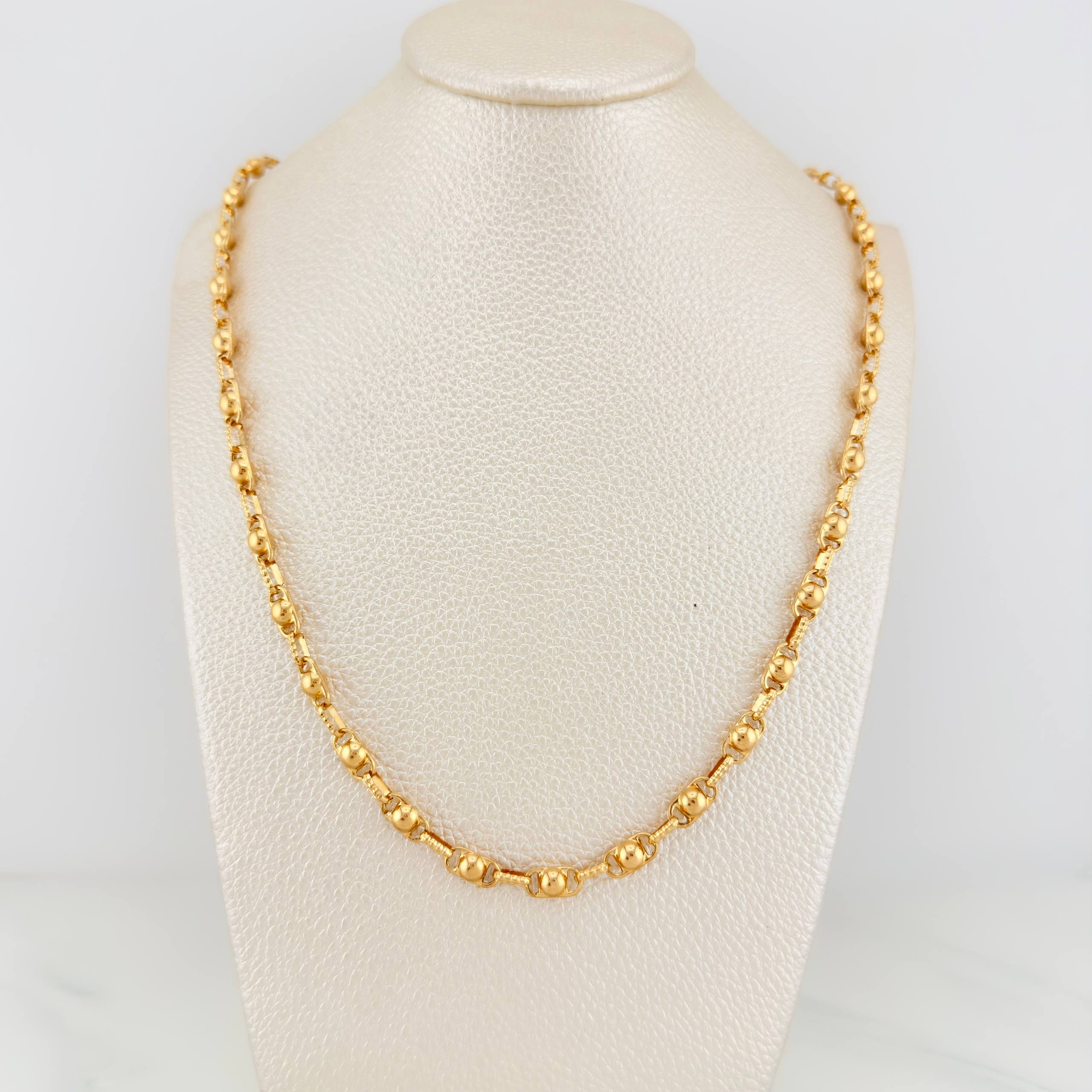 Cadena Rustica Burbujas 15.2 g / 24 3/4 in / 4.5 mm Oro Amarillo 18K
