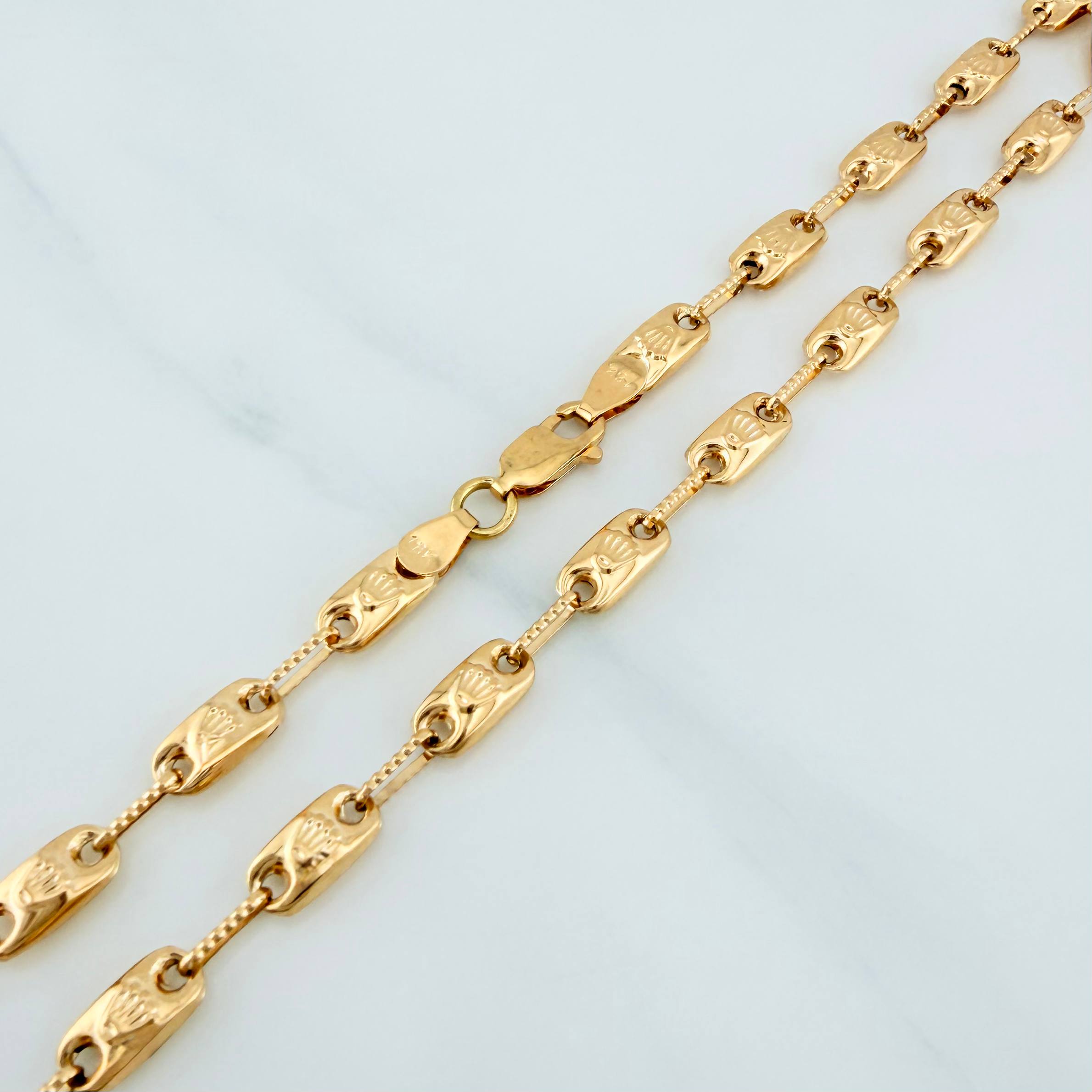 Cadena Rustica Corona 12.45 g / 24 in / 4.2 mm Oro Amarillo 18K