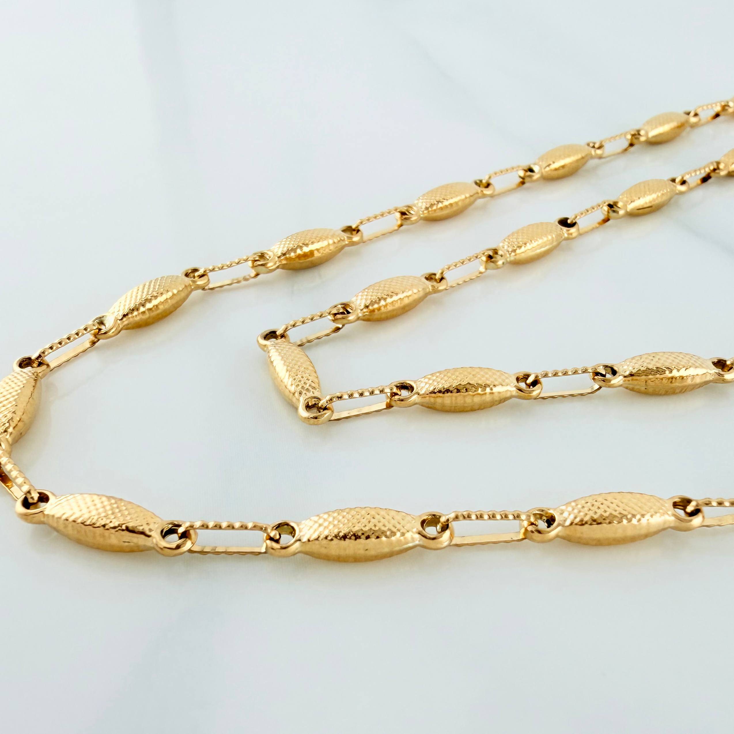 Rustic Link Chain 10.55 g / 24 1/2 in / 4 mm 18K Yellow Gold