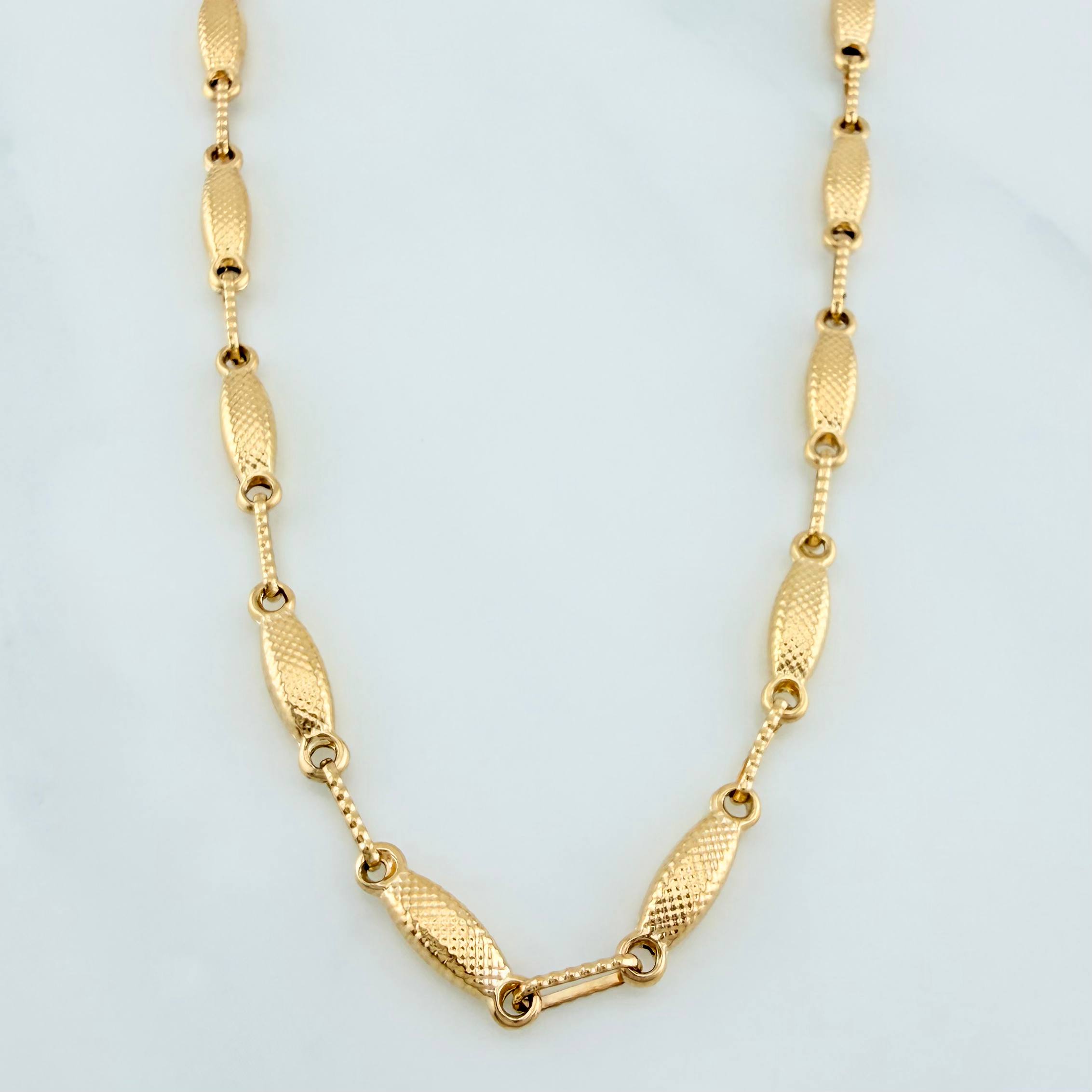 Rustic Link Chain 10.55 g / 24 1/2 in / 4 mm 18K Yellow Gold