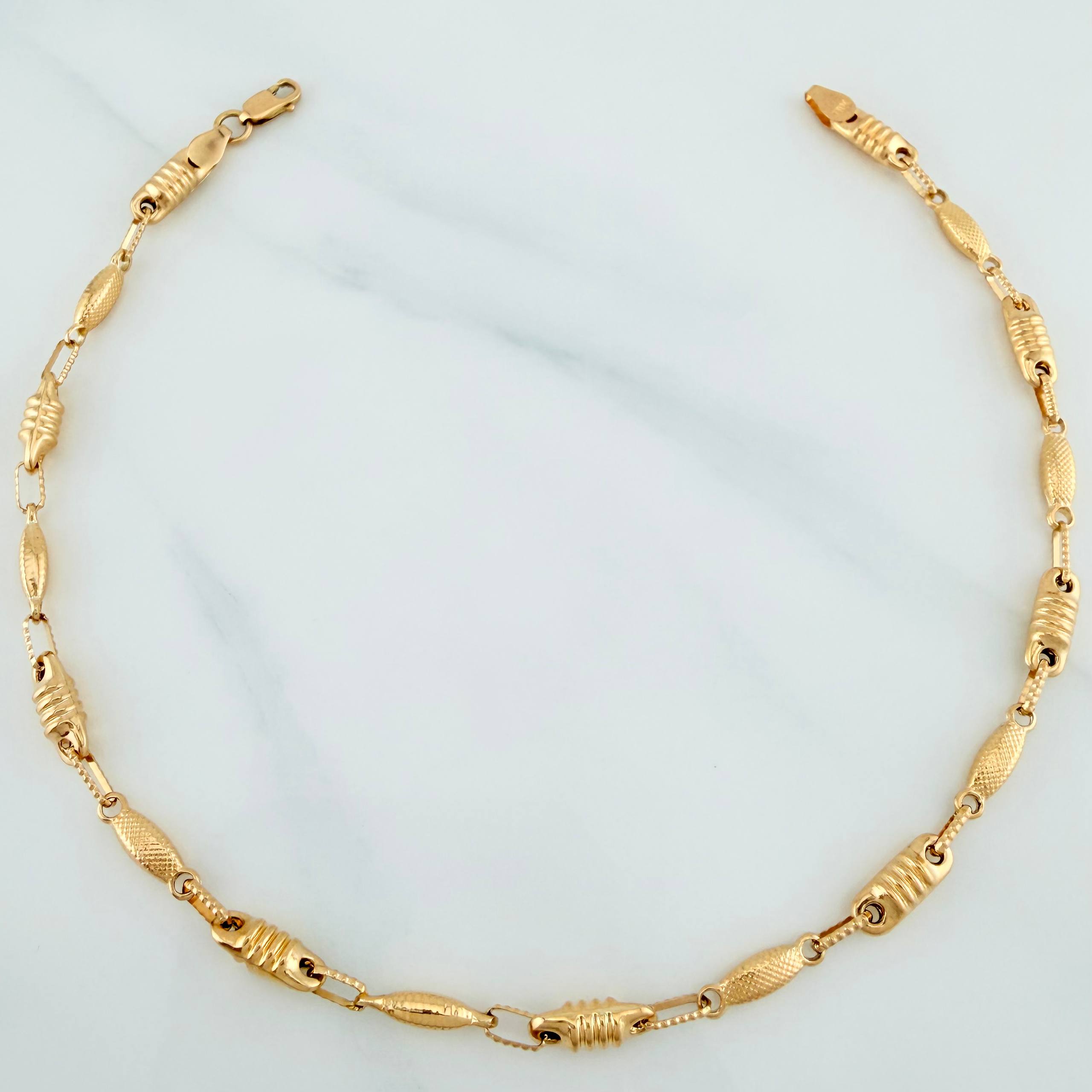 Tobillera Rustica Eslabon Tornillo 5.4 g / 10 1/2 in / 3.9 mm Oro Amarillo 18K