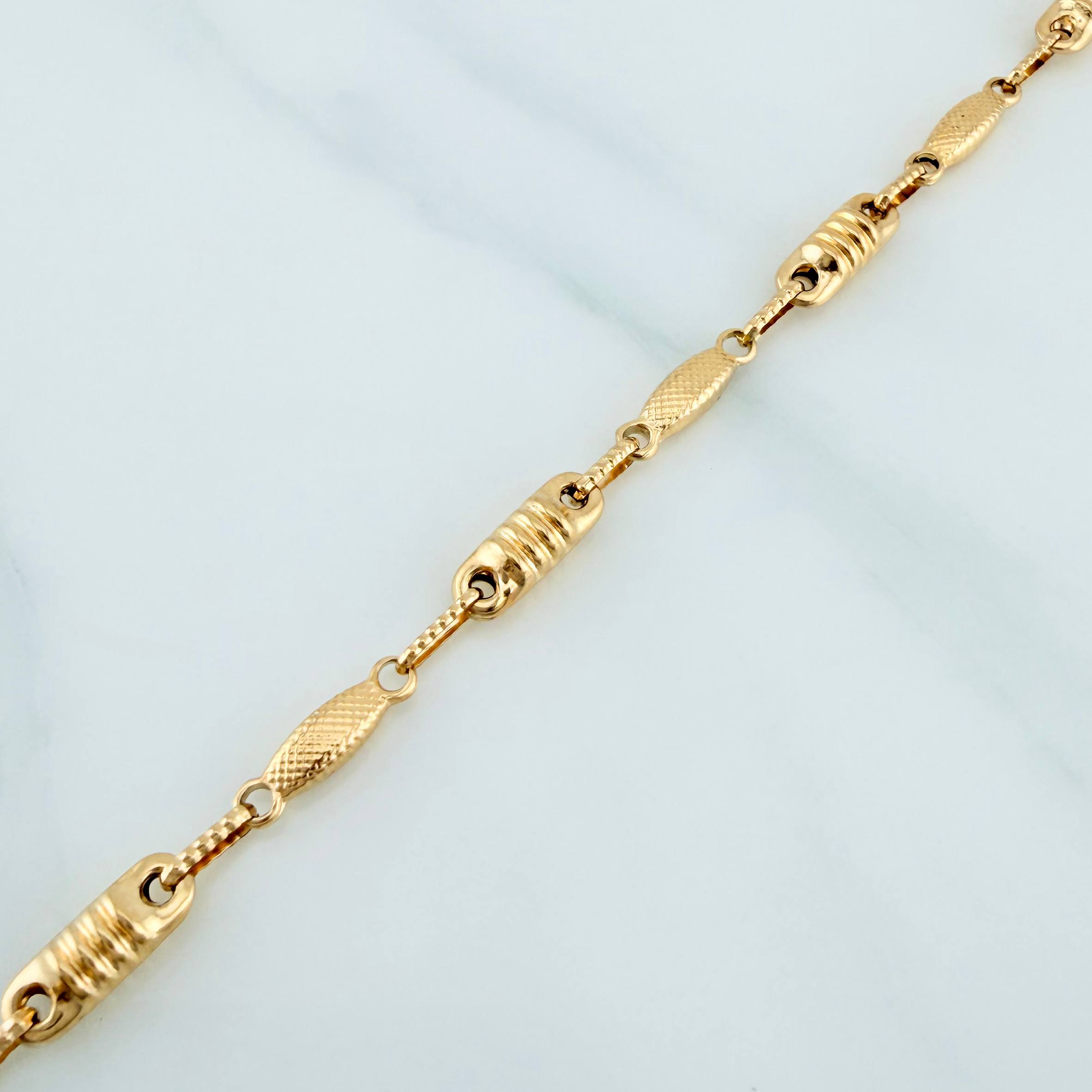 Tobillera Rustica Eslabon Tornillo 5.4 g / 10 1/2 in / 3.9 mm Oro Amarillo 18K
