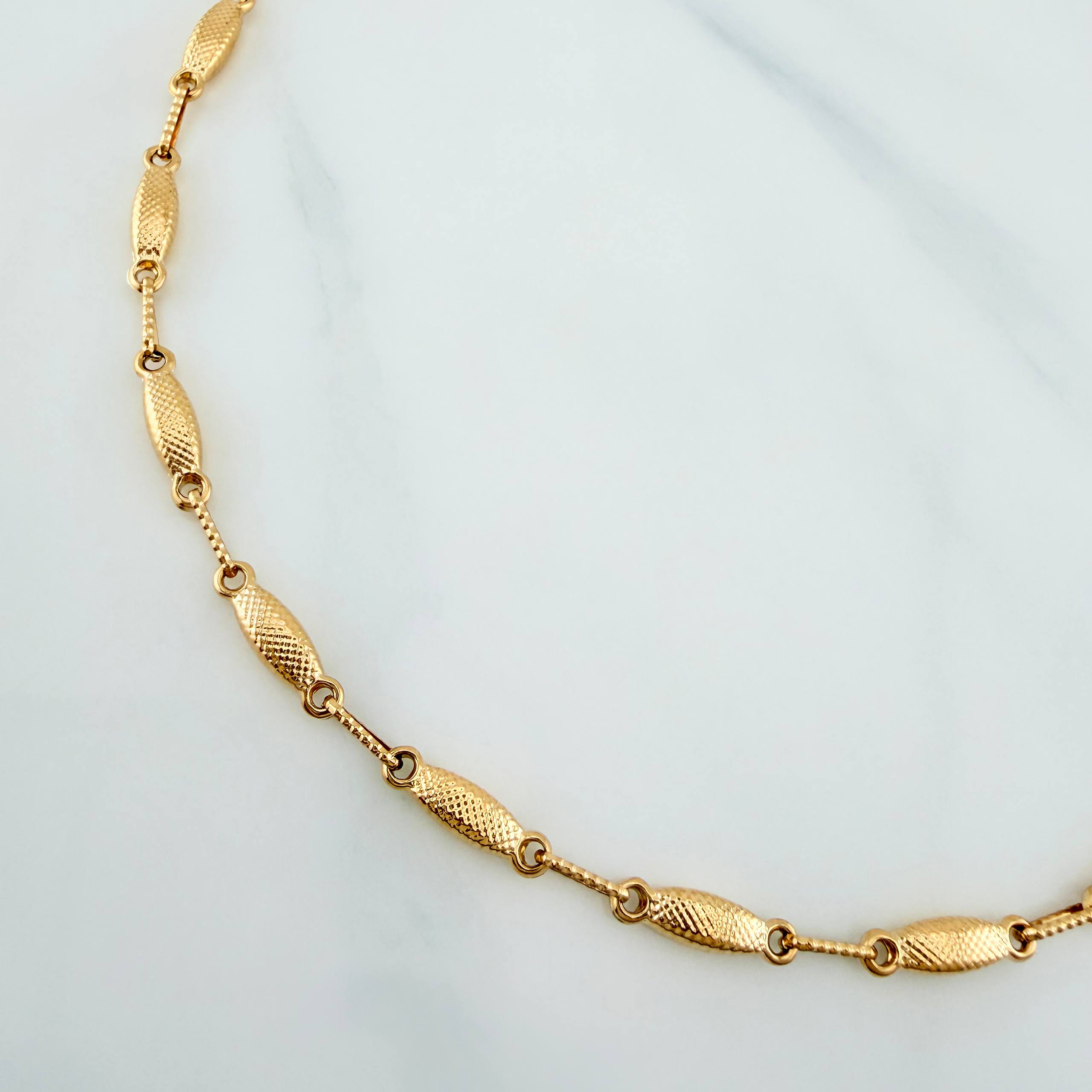 Rustic Link Anklet 4.6 g / 10 1/4 in / 3.25 mm 18K Yellow Gold