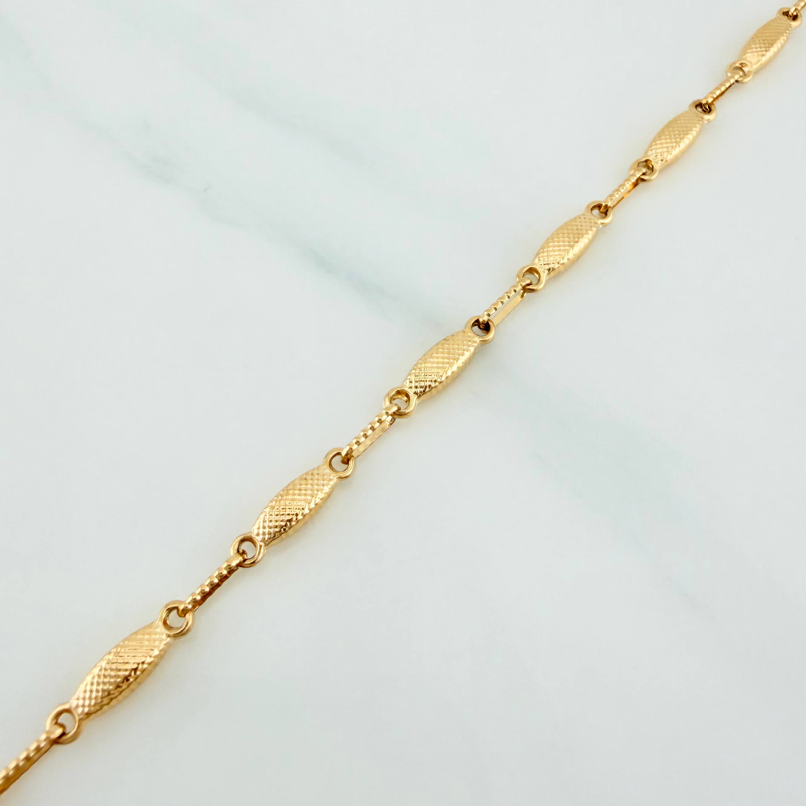 Rustic Link Anklet 4.6 g / 10 1/4 in / 3.25 mm 18K Yellow Gold