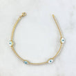 Tennis Chain White Evil Eye 5.55gr / 7.1in / +4 18K Gold ©