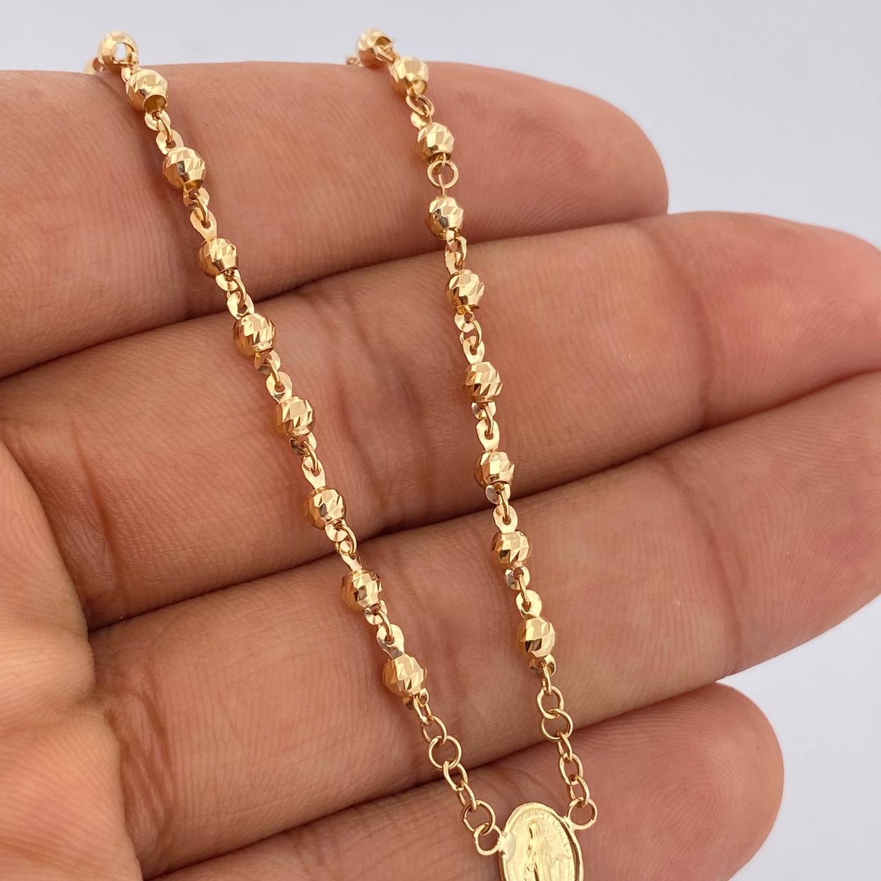 Rosario Virgen Milagrosa 7.8gr / 20 3/4 in / Oro Amarillo 18K $