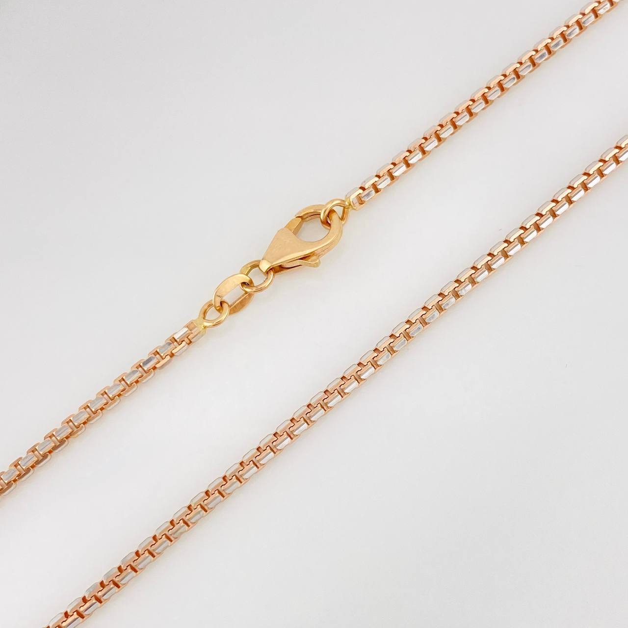 Cadena Veneciana 17.85g / 24 in / 1.8mm Dos Oros Blanco Rosa 18K