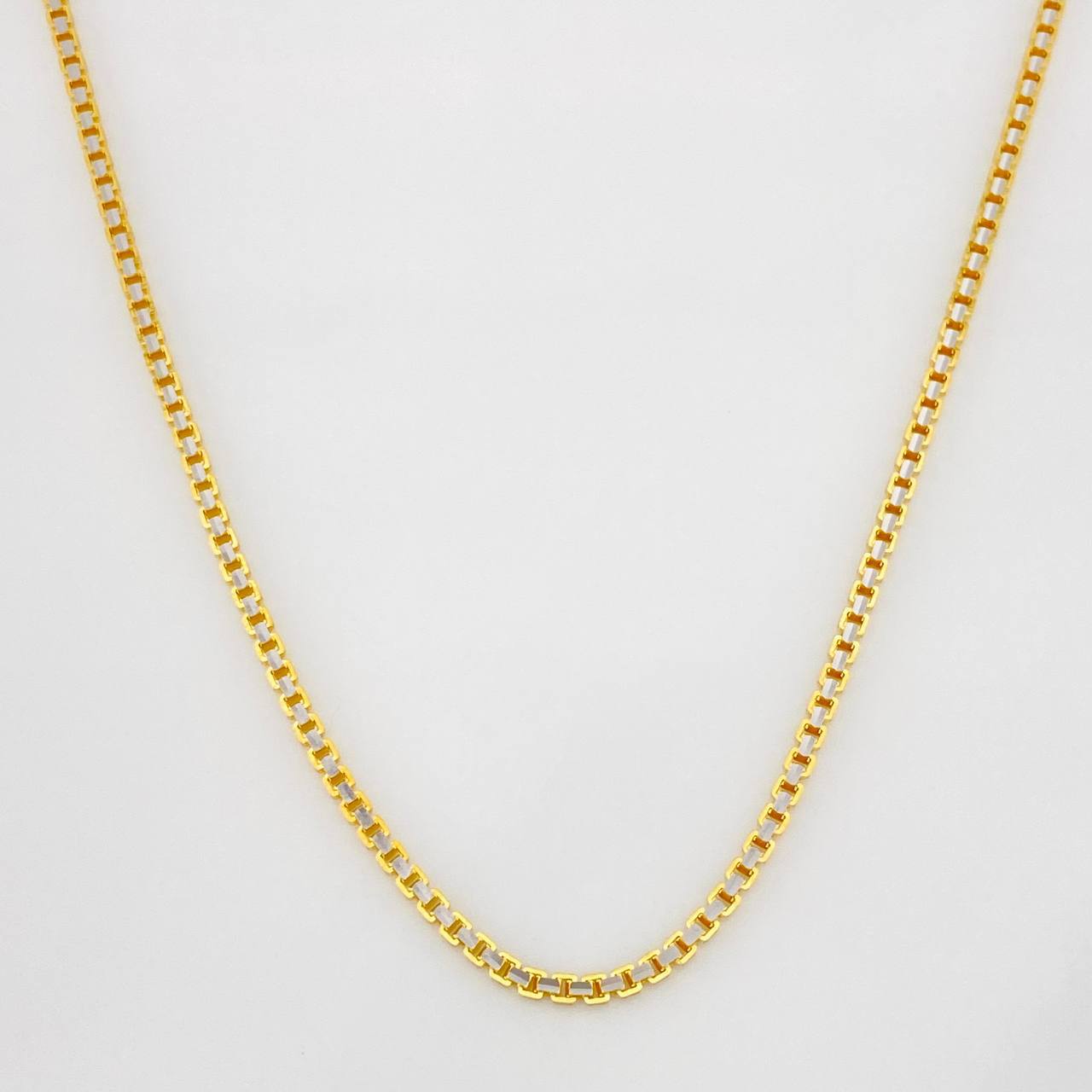Venetian Chain 14.1g / 24 in / 1.85mm Two-Tone Yellow White 18K