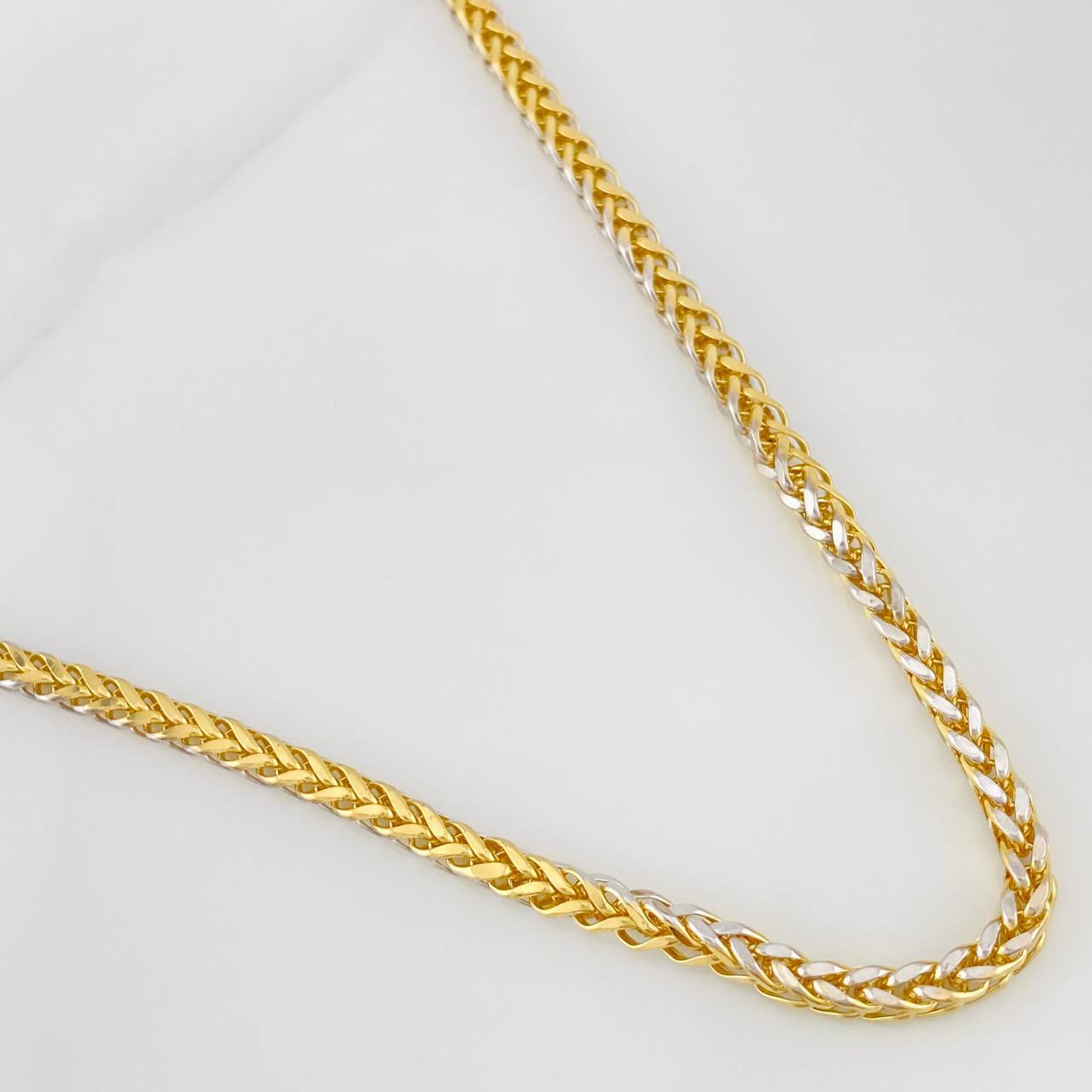 Cadena Franco 19.6g / 26 in / 3.27mm Dos Oros Amarillo Blanco 18K