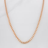 Cadena Veneciana 32.55g / 28 in / 2.7mm Dos Oros Blanco Rosa 18K