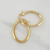 Candongas Clau Ovaladas 1.55g / 3/4 in Oro Amarillo 18K