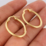 Candongas Clau Ovaladas 1.55g / 3/4 in Oro Amarillo 18K