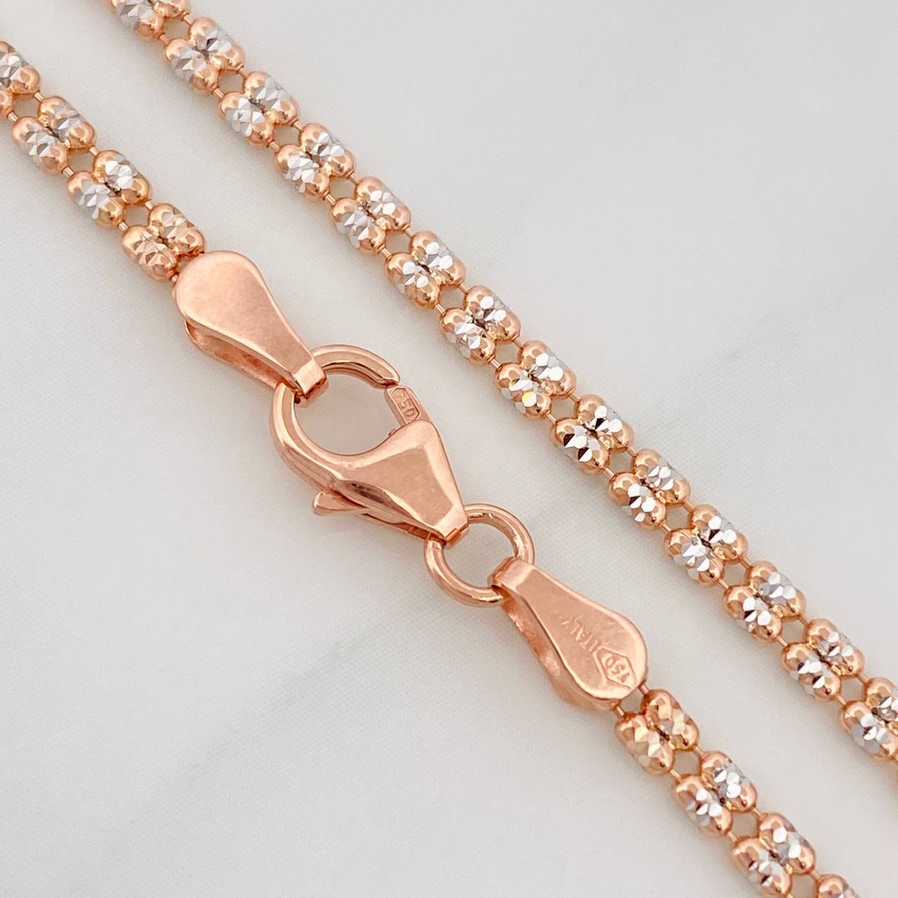 Ice Chain 8g / 24 in / 2.35mm Two-Tone White Rose 18K