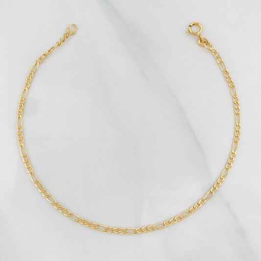 Figaro Bracelet 0.65g / 7 1/2 in / 1.7mm Yellow Gold 18K