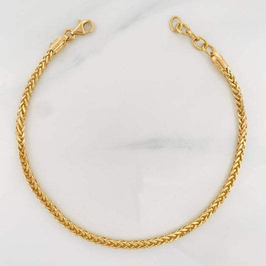Pulso Modulable Franco 3.65g / 8 1/4 in - 7 1/2 in / 2.3mm Oro Amarillo 18K