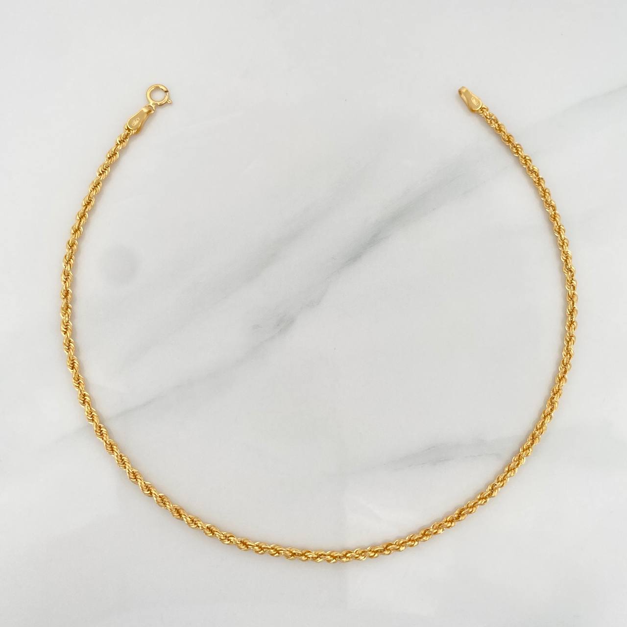 Rope Bracelet 0.65g / 6 3/4 in / 1.6mm Yellow Gold 18K