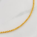Rope Anklet 1.45g / 9 1/2 in / 2.05mm Yellow Gold 18K