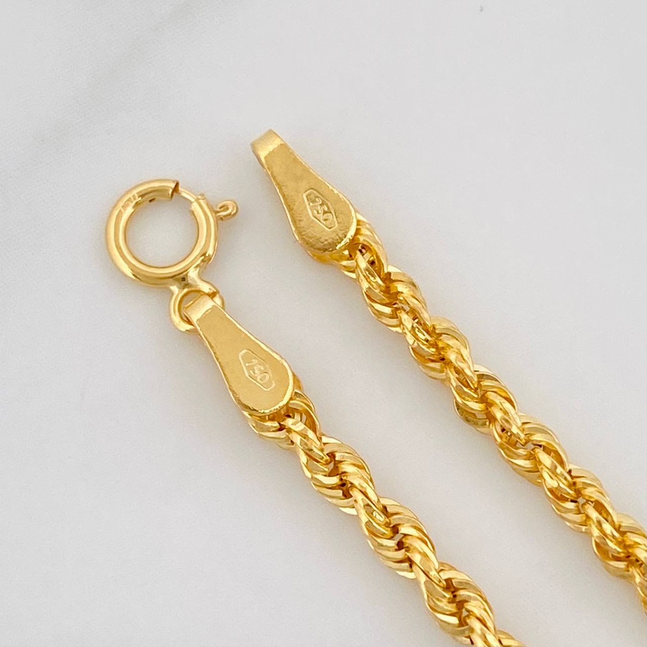 Rope Bracelet 0.65g / 6 3/4 in / 1.6mm Yellow Gold 18K