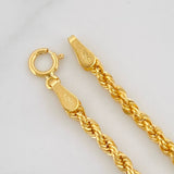 Rope Anklet 1.45g / 9 1/2 in / 2.05mm Yellow Gold 18K