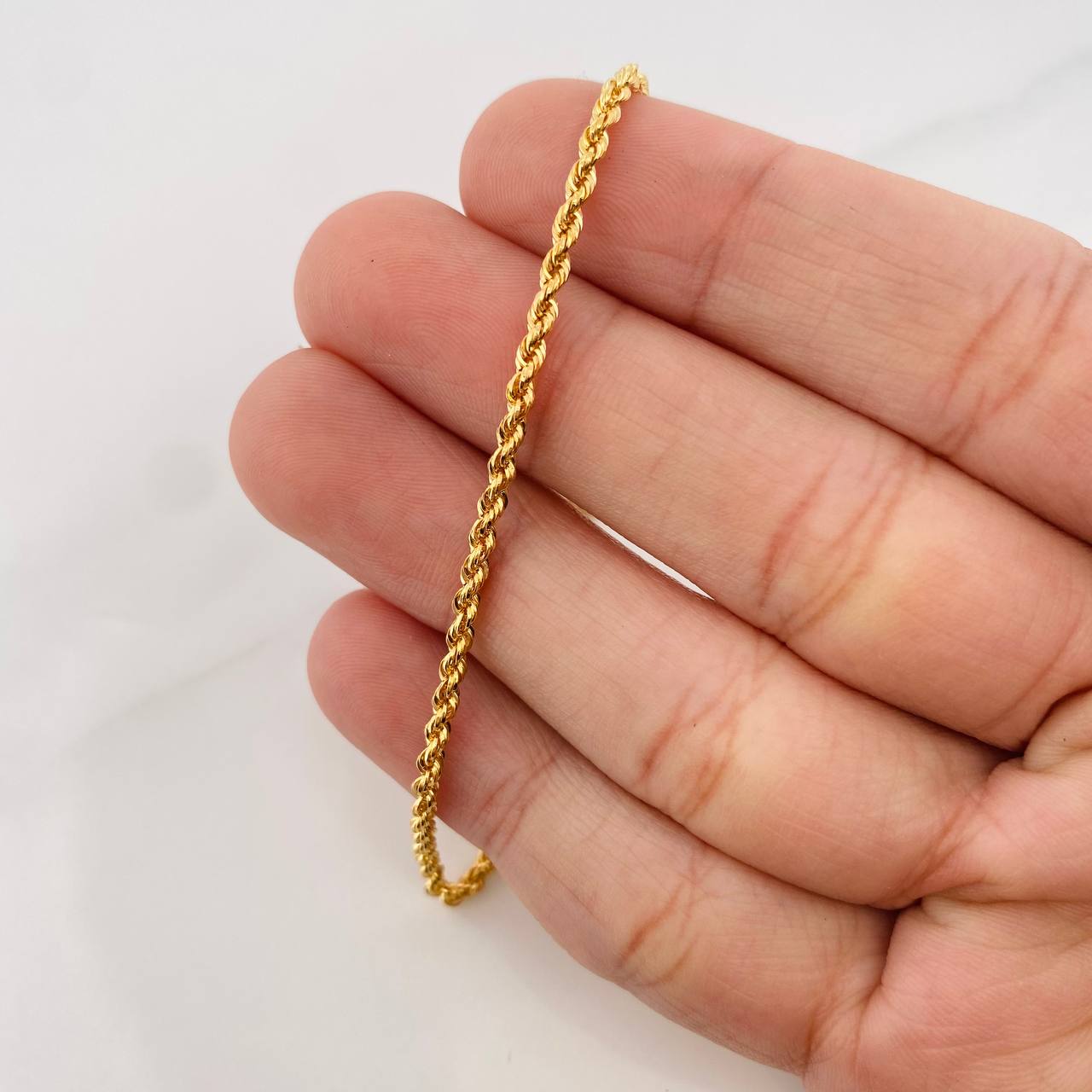 Rope Bracelet 0.65g / 6 3/4 in / 1.6mm Yellow Gold 18K