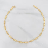 Rustic Barrel Anklet 3.75g / 9 3/4 in / 3.1mm Yellow Gold 18K