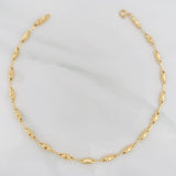 Rustic Barrel Anklet 3.5g / 10 1/4 in / 3.12mm Yellow Gold 18K