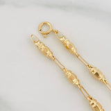 Rustic Barrel Anklet 3.7g / 9 3/4 in / 2.68mm Yellow Gold 18K