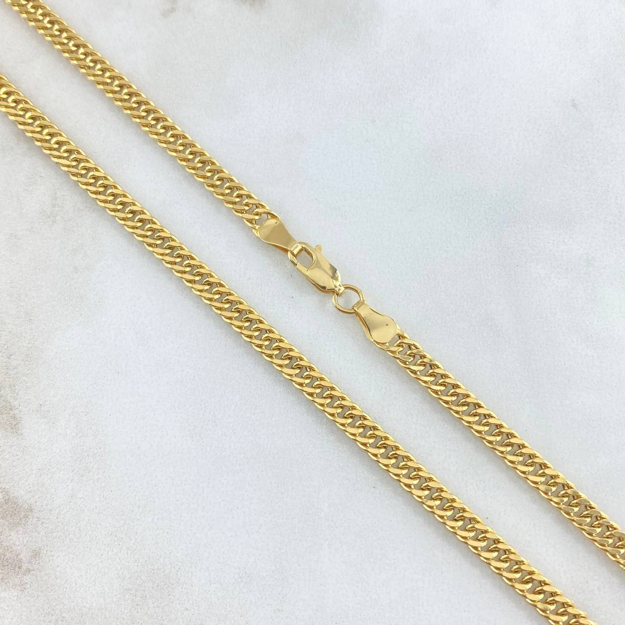 Cadena Cubana Reticulada 13.55gr / 65cm / 4.2mm Oro Amarillo +3 18K