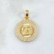 Pendant Letter E Medal 4.3gr / 3.1cm / White Zircons 18K Yellow Gold *
