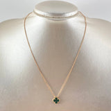 Cadena Treból VCyA 2.3gr / 45cm / 0.7mm Malaquita Verde Oro Rosa +4 18K *